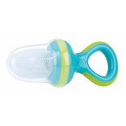 Dispozitiv de hranire, Nuby pentru fructe si legume, Include capac de protectie, 6+ luni, Albastru/Verde BYNID5397AQUA