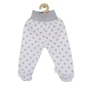 Pantalonasi, New Baby, Cu botosei, Marime 56, Din bumbac 100%, Classic II Grey with stars BYN34906