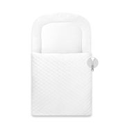 Paturica de infasat, Qmini, Pentru botez si nu numai, Cu fermoar, 72x45 cm, Din catifea matlasata, White BYN6426972024938