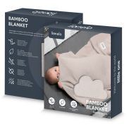 Paturica multifunctionala, Lionelo, Din bambus, Cu proprietati de termoreglare, Antibacteriana, Antifungica, Antialergice, Lavabila la masina de spalat, 100x75 cm, Bej BYNLO-BAMBOO_BLANKET_BEIGE_SAND