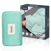 Paturica multifunctionala, Lionelo, Din bambus, Cu proprietati de termoreglare, Antibacteriana, Antifungica, Antialergice, Lavabila la masina de spalat, 100x75 cm, Verde BYNLO-BAMBOO_BLANKET_GREEN_MINT