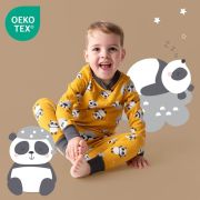 Pijama 100% bumbac organic, Panda, 9-10 ani BBXCJ-PJ78-140