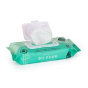 Servetele umede, Petite&Mars, 56 de bucati, Multifunctionale, Din bambus, Fara parfum, Ideale pentru pielea sensibila a bebelusului, Alb BYN305100