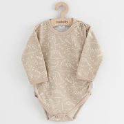Set 3 piese, New Baby, Classic II, Include 3 body-uri cu maneca lunga, Marime 50, Din bumbac 100%, Beige BYN54443