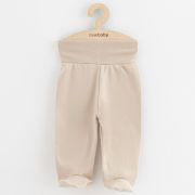 Set 3 piese, New Baby, Classic II, Include 3 perechi de pantalonasi cu botosei, Marime 50, Din bumbac 100%, Beige BYN54227