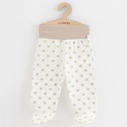 Set 3 piese, New Baby, Classic II, Include 3 perechi de pantalonasi cu botosei, Marime 50, Din bumbac 100%, Beige BYN54227