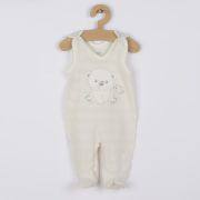 Set 4 piese, New Baby, Include bluza, body cu maneca lunga, salopeta fara maneci, caciulita, Marime 56, Din bumbac 100%, Sweet Bear Beige BYN41168