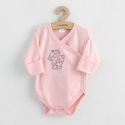 Set 5 piese, New Baby, Include Salopeta fara maneci, jacheta, body cu maneca lunga, caciulita, manusi, Marime 50, Din bumbac 100%, Classic Pink BYN49988