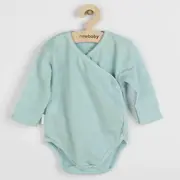 Set 7 piese, New Baby, Include body cu maneca lunga, bluza, pantalonasi cu botosei, salopeta fara maneci, caciulita, manusi, botosei, Marime 56, Din bumbac 100%, I am Blue BYN49100