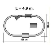 Trenulet Express Transsiberian cu lumini, gara si tunel