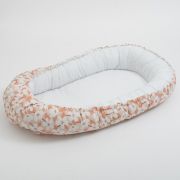 Baby Nest, New Baby, Multifunctional, Cu siret pentru ajustare, Din 100% bumbac, 88x50 cm, 0-3 luni, Natura Fiori BYN51616