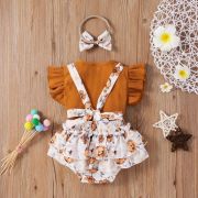 Costumas cu tricou maro - floricele mbxgsuc531-de