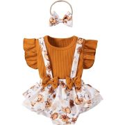 Costumas cu tricou maro - floricele mbxgsuc531-de