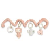 Jucarie interactiva, New Baby, Spirala, Lama, Pentru atasare la patut sau carucior, Dezvolta abilitatile motorii, Include si jucarie pentru dentitie, Fara BPA, 0 luni+, Multicolor BYN53899