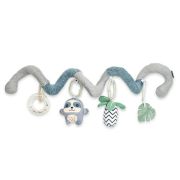 Jucarie interactiva, New Baby, Spirala, Lenes, Pentru atasare la patut sau carucior, Dezvolta abilitatile motorii, Include si jucarie pentru dentitie, Fara BPA, 0 luni+, Multicolor BYN53898