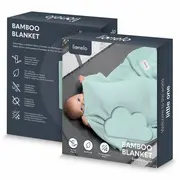 Paturica multifunctionala, Lionelo, Din bambus, Cu proprietati de termoreglare, Antibacteriana, Antifungica, Antialergice, Lavabila la masina de spalat, 100x75 cm, Verde BYNLO-BAMBOO_BLANKET_GREEN_MINT