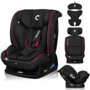 Scaun auto, Lionelo, Aart i-Size, Cu spatar inclinabil in 4 pozitii, Cu tetiera reglabila in 13 pozitii, 0-36 Kg, 40-150 cm, Cu centura siguranta in 3 puncte, Conform cu ECE R129/03, Negru/Rosu BYNLO-AART_I-SIZE_BLACK_CARBON_RED