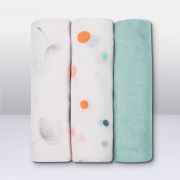 Set 3 museline, Lionelo, Dot, Multifunctionale, Din bambus, Ideale pentru infasat, Cu proprietati antibacteriene, antifungice si antialergice, Lavabile la masina de spalat, 70x70 cm, Multicolor BYNLO-BAMBOO_SET_DOT