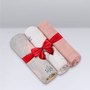 Set 3 museline, Lionelo, Leaf, Multifunctionale, Din bambus, Ideale pentru infasat, Cu proprietati antibacteriene, antifungice si antialergice, Lavabile la masina de spalat, 70x70 cm, Multicolor BYNLO-BAMBOO_SET_LEAF