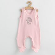 Set 5 piese, New Baby, Include Salopeta fara maneci, jacheta, body cu maneca lunga, caciulita, manusi, Marime 56, Din bumbac 100%, Classic Pink BYN49991