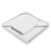 Set prosop cu gluga si manusa baie, New Baby, Dimensiune 80 x 80 cm, Basic, White-gray BYN56245