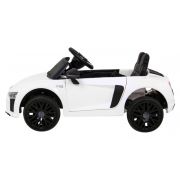 Masinuta electrica cu telecomanda audi r8, roti eva, scaun tapitat, 98x59x43 cm, putere 70w - alb edeedipa.hl1818.bia