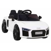 Masinuta electrica cu telecomanda audi r8, roti eva, scaun tapitat, 98x59x43 cm, putere 70w - alb edeedipa.hl1818.bia