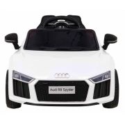 Masinuta electrica cu telecomanda audi r8, roti eva, scaun tapitat, 98x59x43 cm, putere 70w - alb edeedipa.hl1818.bia