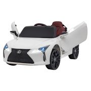 Masinuta electrica cu telecomanda lexus lc500, roti eva, scaun tapitat, 108x60x43 cm, putere 70w - alb edeedipa.je1618.bia