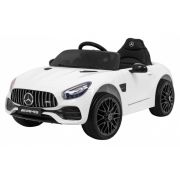 Masinuta electrica cu telecomanda mercedes benz gt, roti eva, scaun tapitat, 108x68x48 cm, putere 70w - alb edeedipa.hl-2588.bia