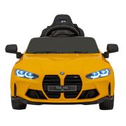 Masinuta electrica cu telecomanda bmw m4, roti eva, scaun tapitat, 112x71x46 cm, putere 70w - galben edeedipa.sx2418.zol