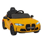 Masinuta electrica cu telecomanda bmw m4, roti eva, scaun tapitat, 112x71x46 cm, putere 70w - galben edeedipa.sx2418.zol