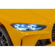 Masinuta electrica cu telecomanda bmw m4, roti eva, scaun tapitat, 112x71x46 cm, putere 70w - galben edeedipa.sx2418.zol