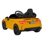 Masinuta electrica cu telecomanda bmw m4, roti eva, scaun tapitat, 112x71x46 cm, putere 70w - galben edeedipa.sx2418.zol
