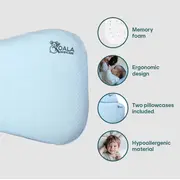 Perna bebelusi anti plagiocefalie 0-36 luni, forma ergonomica cu spuma memory, 2 huse detasabile, certificata in germania, koala perfect head maxi blue lvtk8051938140049
