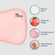 Perna bebelusi anti plagiocefalie 0-36 luni, forma ergonomica cu spuma memory, 2 huse detasabile, certificata in germania, koala perfect head maxi pink lvtk8051938140056