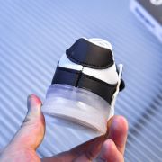 Adidasi albi cu negru cu luminite - panda mda-223-1-c