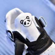 Adidasi albi cu negru cu luminite - panda mda-223-1-c