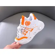 Adidasi albi cu portocaliu cu luminite - baseball mbo-896-1-c