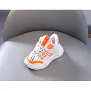 Adidasi albi cu portocaliu cu luminite - baseball mbo-896-1-c