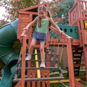 Complex de joaca din lemn odyssey cu 3 tobogane si leagane 2 in 1 kidkraft - okekkf29410e