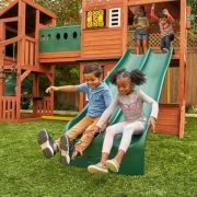 Complex de joaca din lemn odyssey cu 3 tobogane si leagane 2 in 1 kidkraft - okekkf29410e