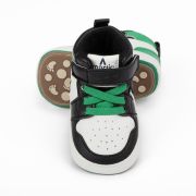 Adidasi albi cu negru si verde, inalti pentru bebelusi md9812-6-sa3