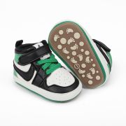 Adidasi albi cu negru si verde, inalti pentru bebelusi md9812-6-sa3