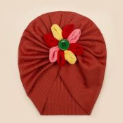 Caciulita tip turban cu floricica multicolora md23107-ct7