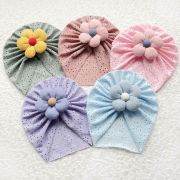 Caciulita tip turban cu model ajurat si floare aplicata mdj0034-cd