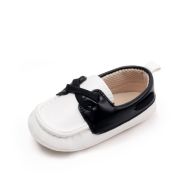 Pantofiori albi cu negru tip mocasini csbbw3230-2-p24