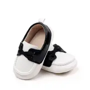 Pantofiori albi cu negru tip mocasini csbbw3230-2-p24