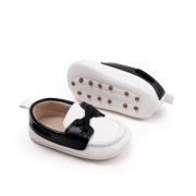 Pantofiori albi cu negru tip mocasini csbbw3230-2-p24