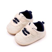Pantofiori crem cu sireturi bleumarine pentru baietei mdbnb3102-1-p3